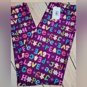 New Mix Peace, Love, Joy Women’s Christmas Legging Plus Size 14-22